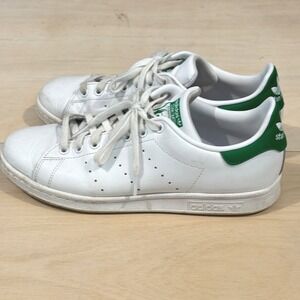 Adidas Stan Smith Leather Sneakers Tennis Shoes White Green Mens Size 9.5